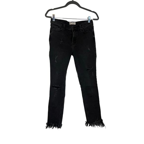 Free People Black Distressed Jeans 27 - Picture 2 of 4